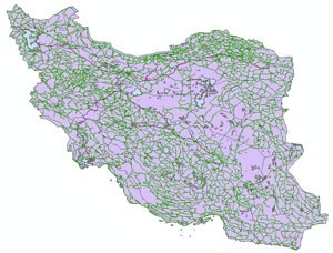 نمایی از نقشه ایران به فرمت Shapefile
