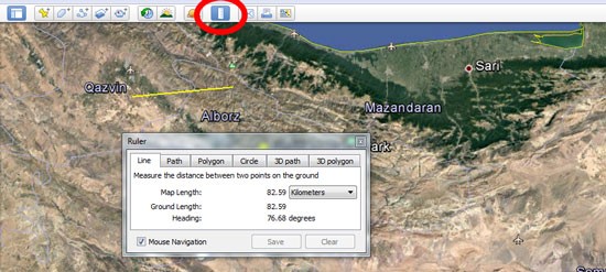 با استفاده از ابزار Ruler میتوانید فاصلهها را با واحد اندازهگیری دلخواه خود اندازهگیری کنید